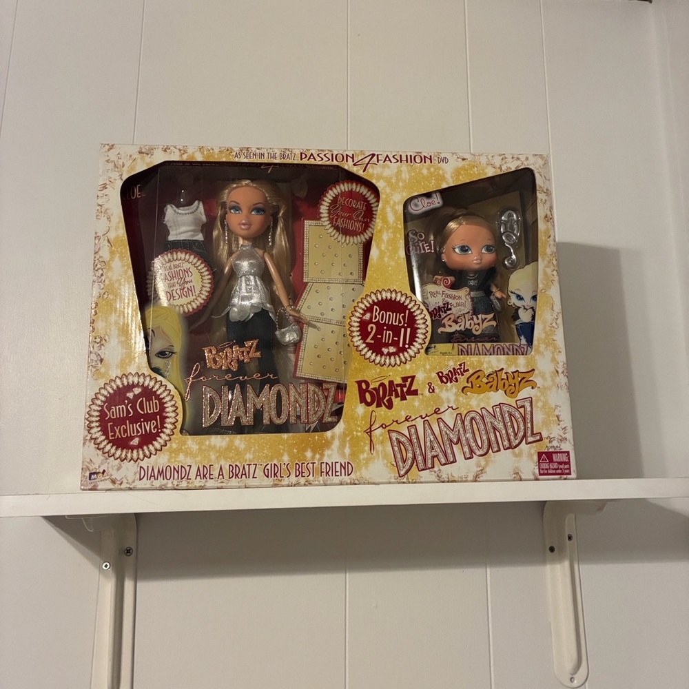 Bratz Forever Diamondz Doll Set - Silver Fashion Doll with Baby Accessory